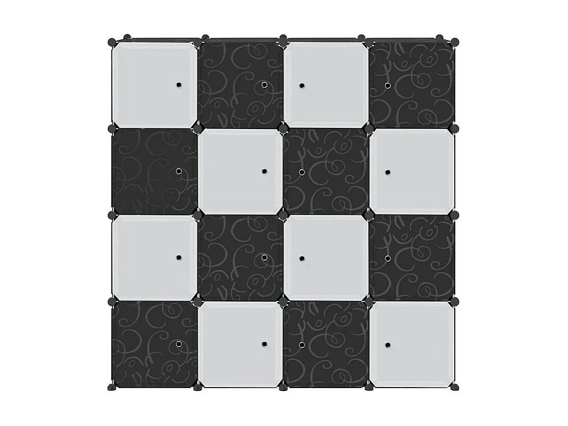 Cubes de rangement 16 pcs avec tiges de suspension PP