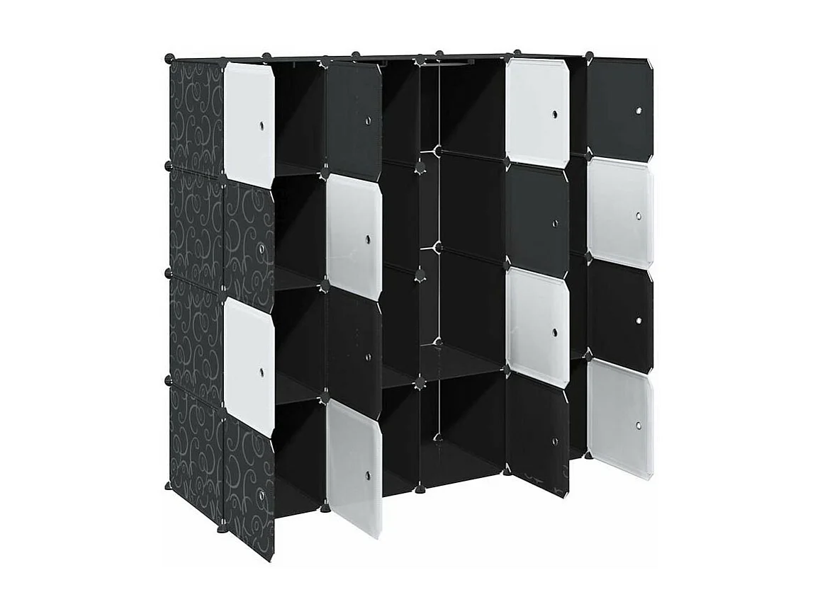 Cubes de rangement 16 pcs avec tiges de suspension PP