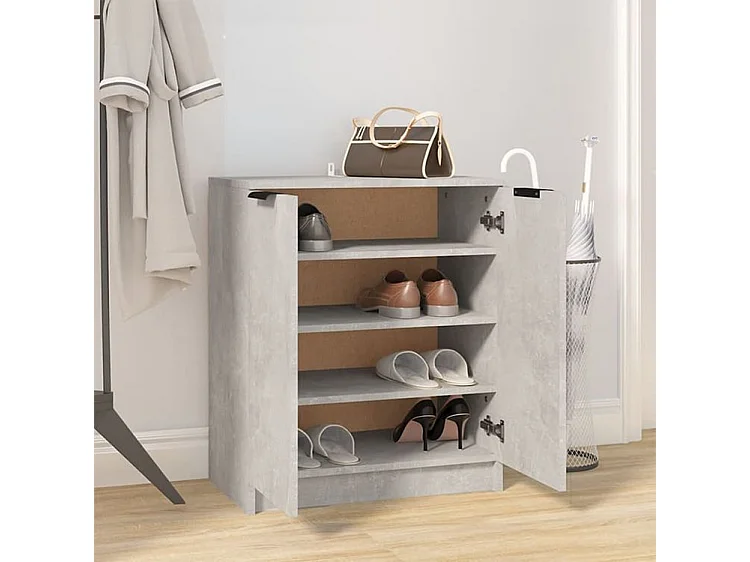 Armoire à chaussures Gris béton 59x35x70 Bois d'ingénierie