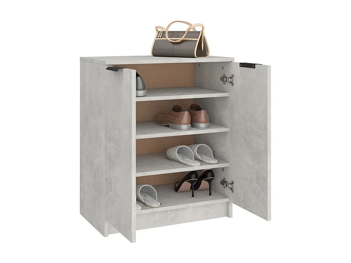 Armoire à chaussures Gris béton 59x35x70 Bois d'ingénierie