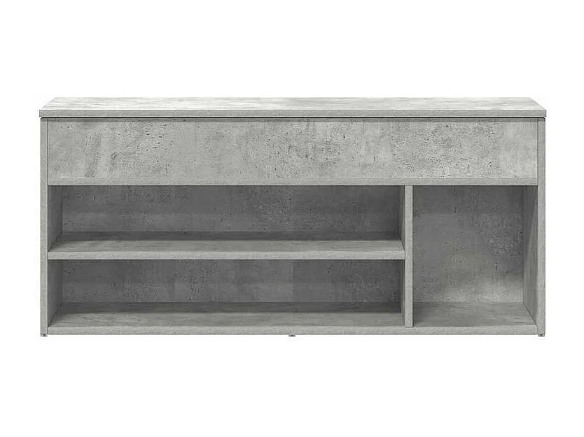 Banc à chaussures gris béton 102x30,5x45 bois d'ingénierie