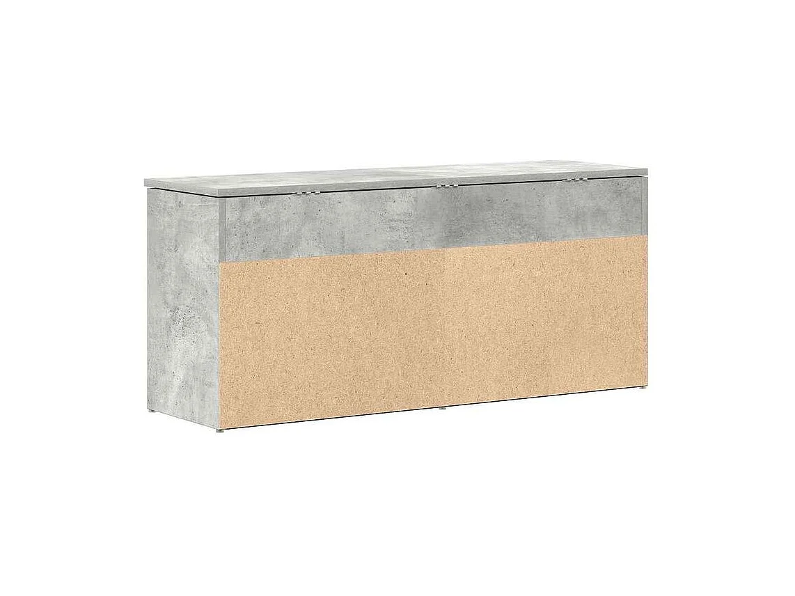 Banc à chaussures gris béton 102x30,5x45 bois d'ingénierie