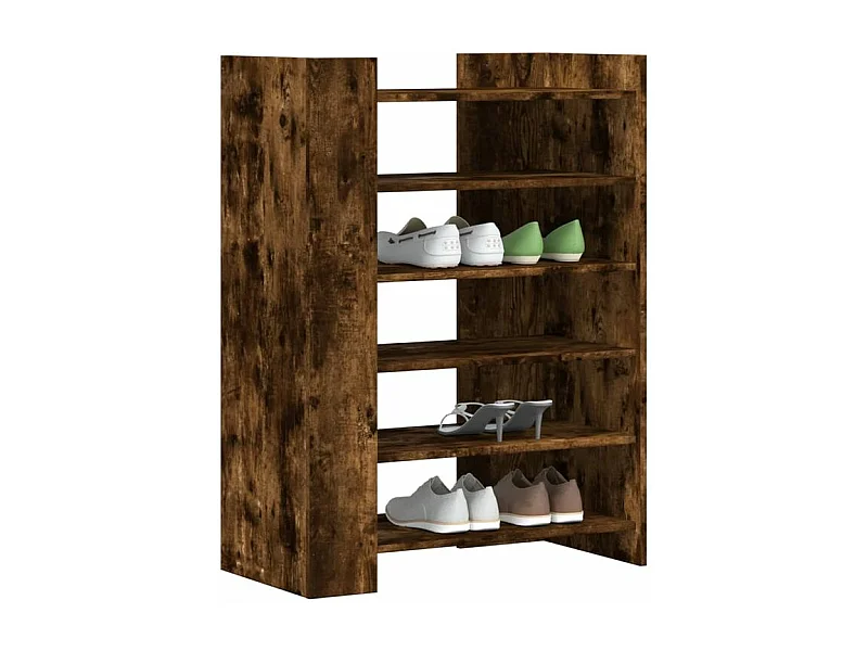 Etagères à chaussures en bois Lizza L75xH100xP38 – Élégance et praticité-Couleur Marron fumé
