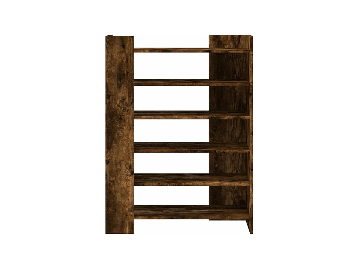 Etagères à chaussures en bois Lizza L75xH100xP38 – Élégance et praticité-Couleur Marron fumé