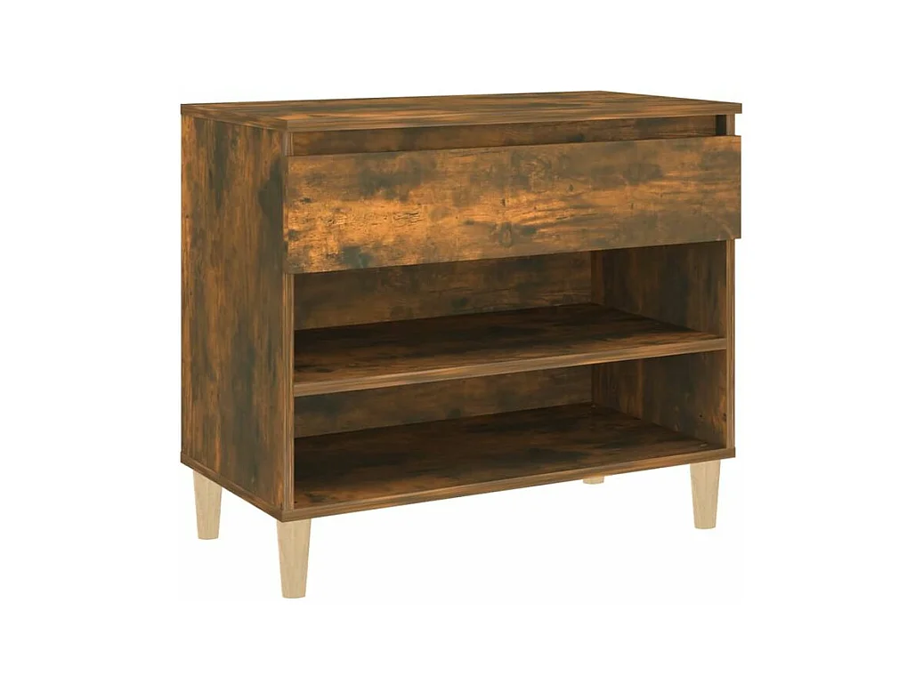 Armoire à chaussures Chêne fumé 70x36x60 Bois d'ingénierie