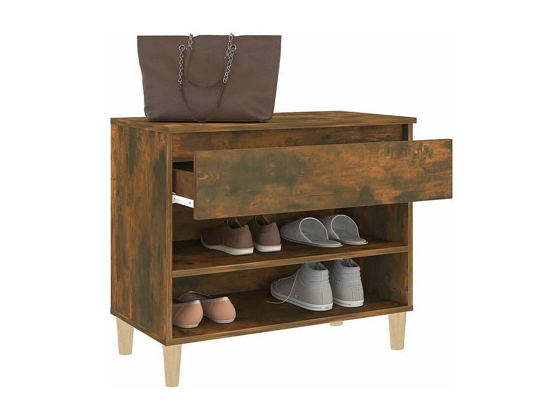 Armoire à chaussures Chêne fumé 70x36x60 Bois d'ingénierie