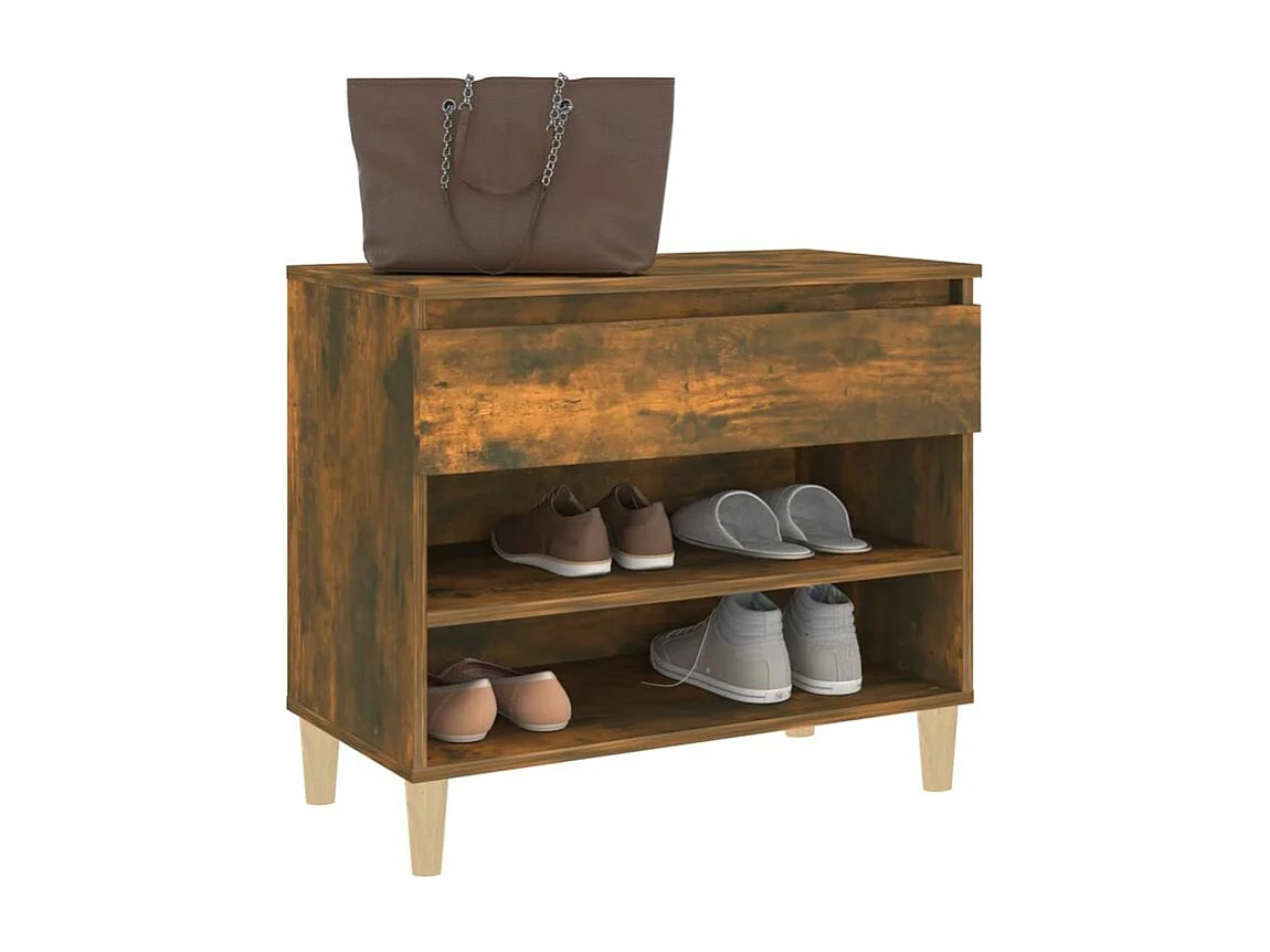 Armoire à chaussures Chêne fumé 70x36x60 Bois d'ingénierie