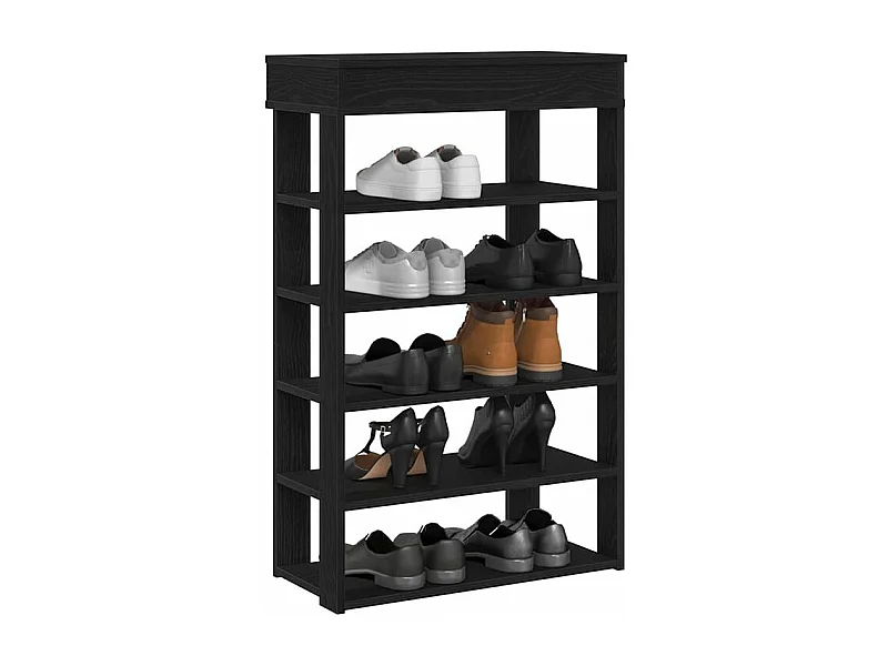 Étagère à chaussures noir 60x30x98 bois d'ingénierie