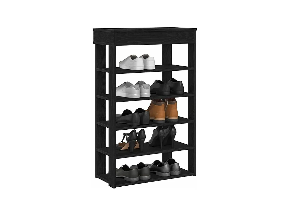Étagère à chaussures noir 60x30x98 bois d'ingénierie