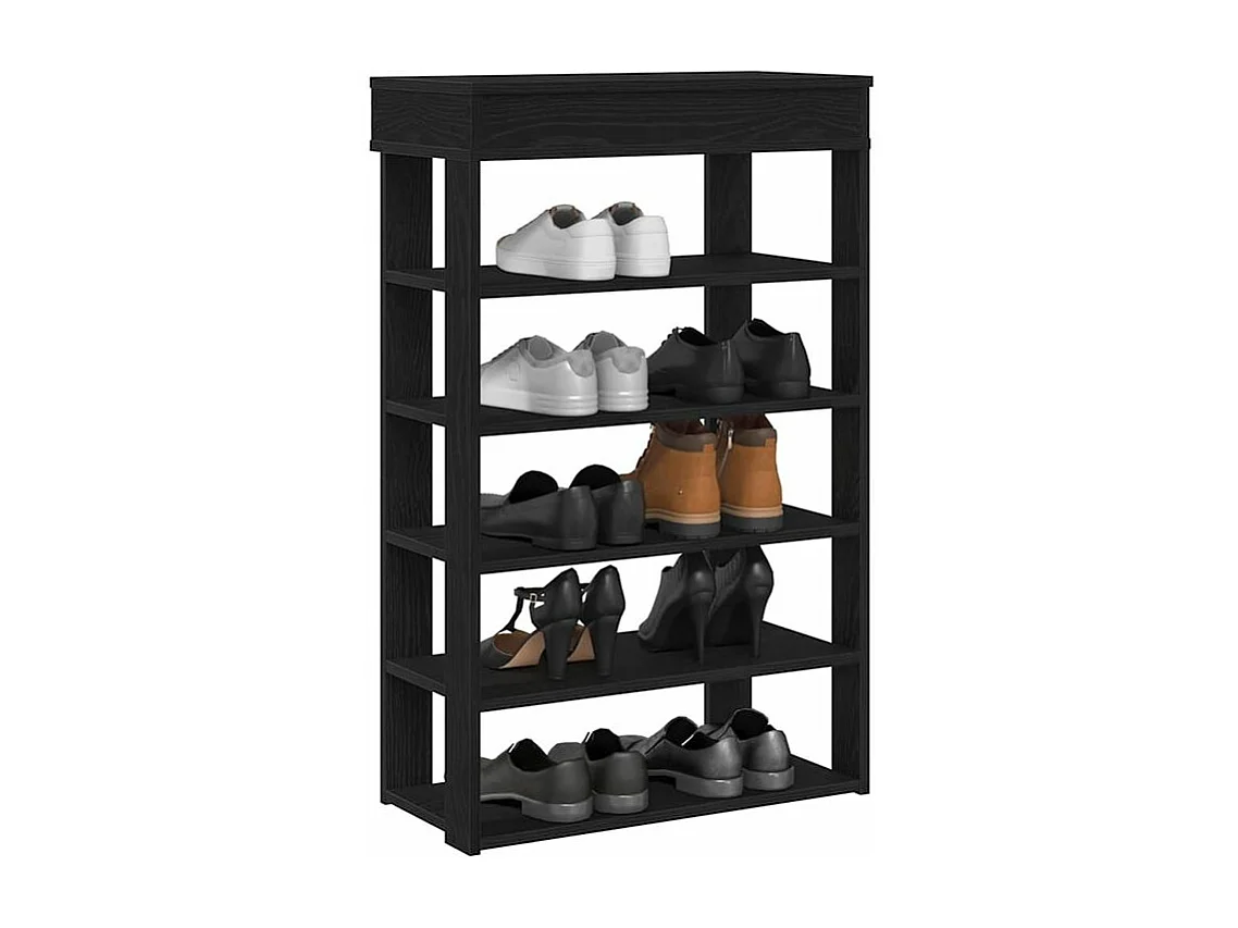 Étagère à chaussures noir 60x30x98 bois d'ingénierie