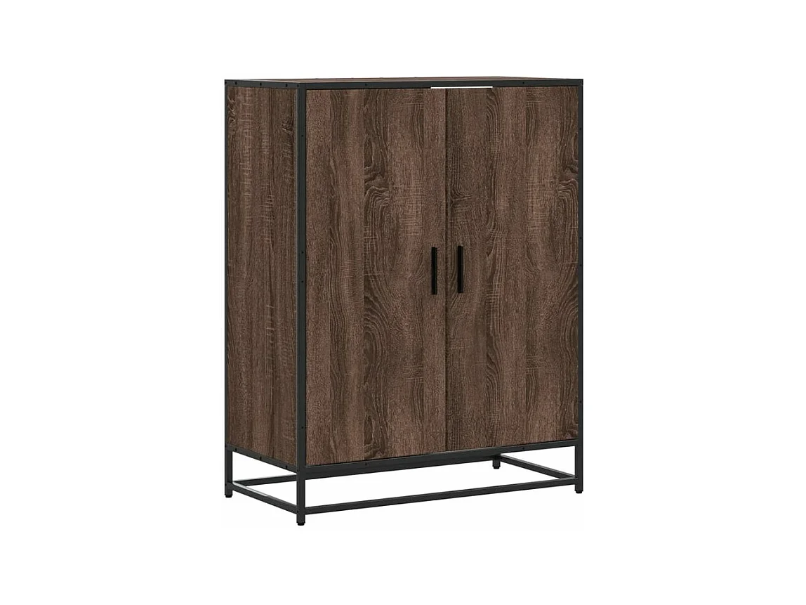 Meuble à chaussures chêne marron bois d'ingénierie et métal