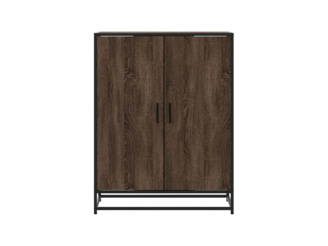 Meuble à chaussures chêne marron bois d'ingénierie et métal