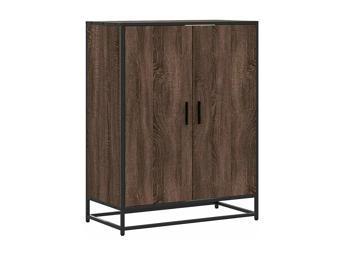 Meuble à chaussures chêne marron bois d'ingénierie et métal