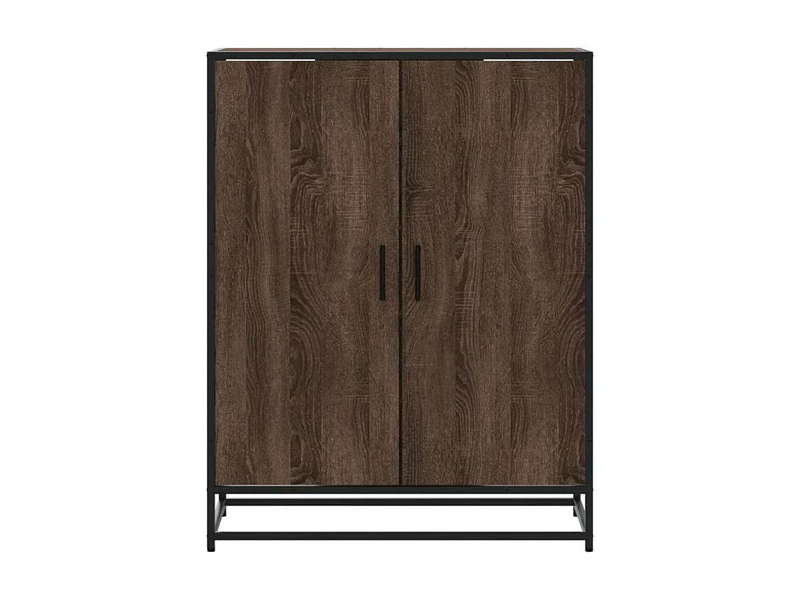 Meuble à chaussures chêne marron bois d'ingénierie et métal