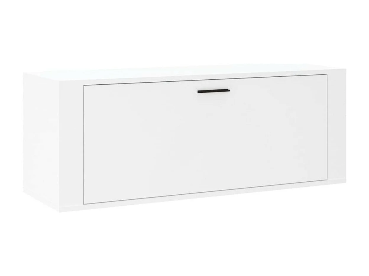 Armoire à chaussures murale en bois Luiza L100xH38xP35 – Élégance et fonctionnalité-Couleur Gris béton