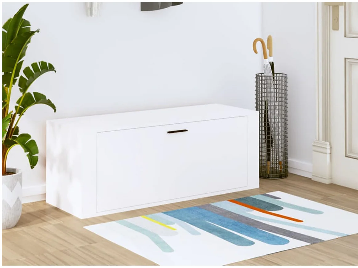 Armoire à chaussures murale en bois Luiza L100xH38xP35 – Élégance et fonctionnalité-Couleur Gris béton