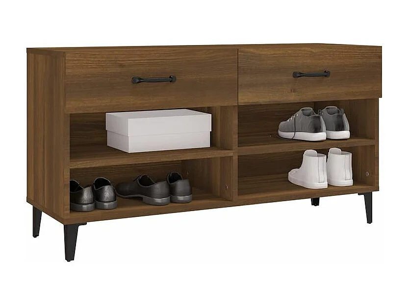 Meuble à chaussures Chêne marron 102x35x55 Bois d'ingénierie