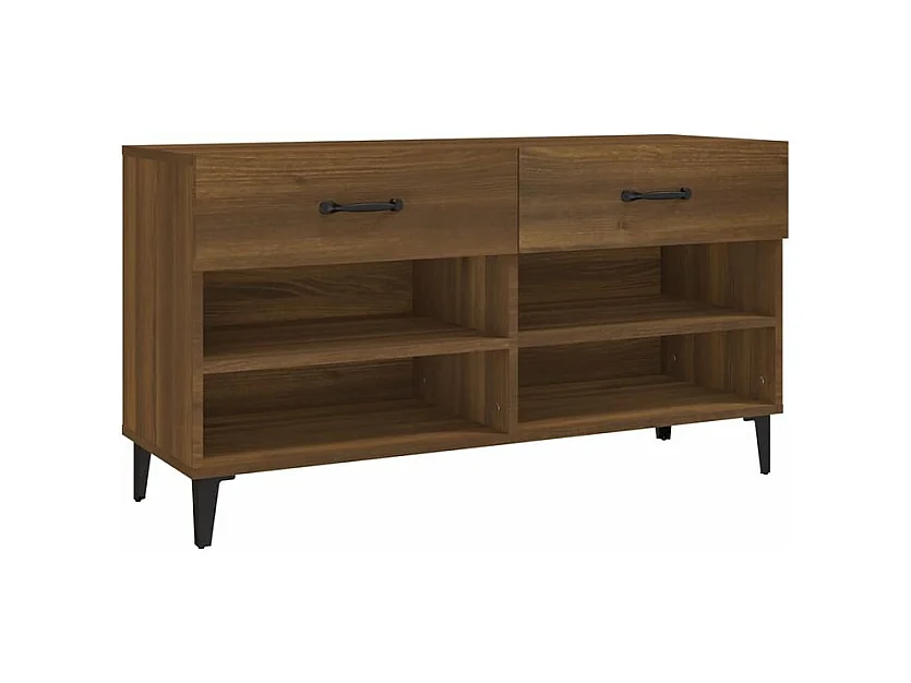 Meuble à chaussures Chêne marron 102x35x55 Bois d'ingénierie