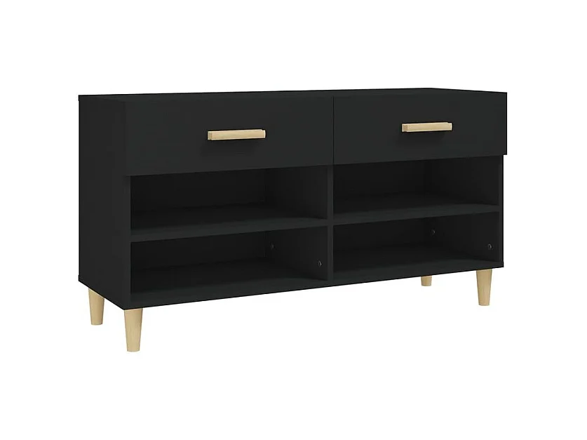 Armoire à chaussures Noir 102x35x55 Bois d'ingénierie