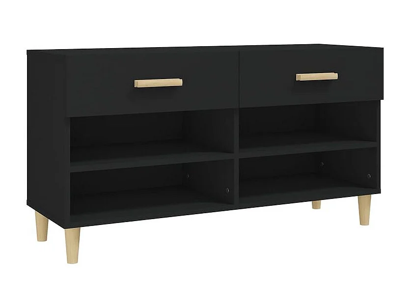 Armoire à chaussures Noir 102x35x55 Bois d'ingénierie