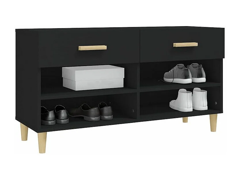 Armoire à chaussures Noir 102x35x55 Bois d'ingénierie
