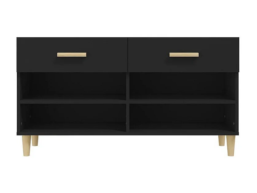 Armoire à chaussures Noir 102x35x55 Bois d'ingénierie