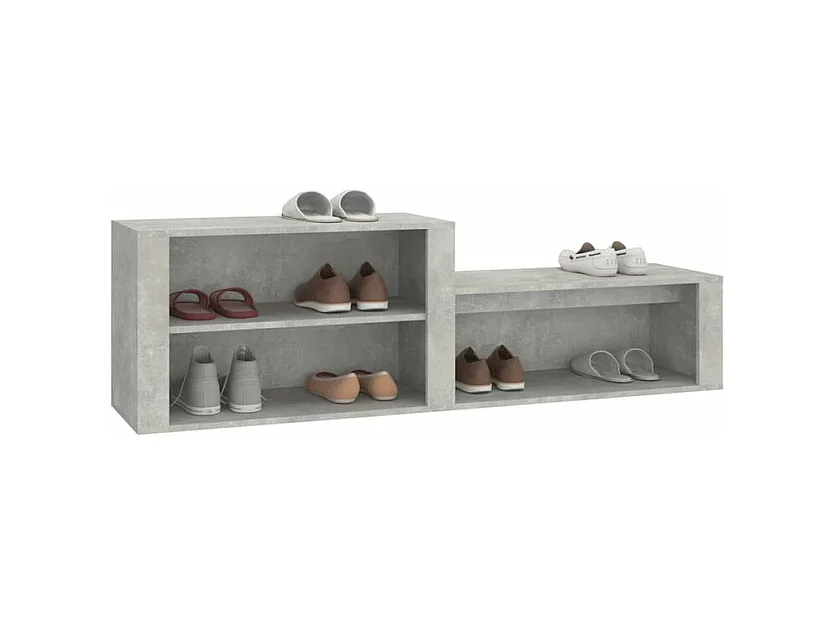 Armoire à chaussures Gris béton 150x35x45 Bois d'ingénierie