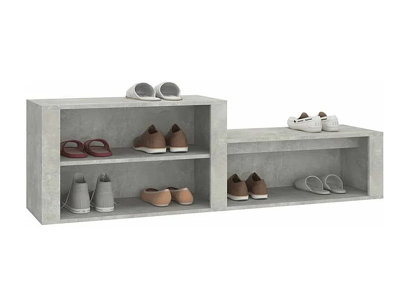 Armoire à chaussures Gris béton 150x35x45 Bois d'ingénierie