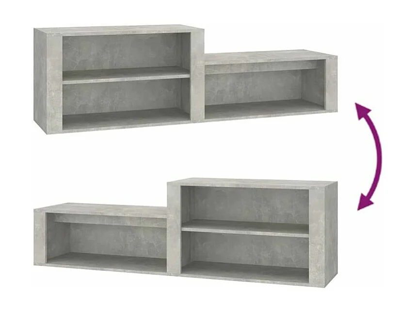 Armoire à chaussures Gris béton 150x35x45 Bois d'ingénierie