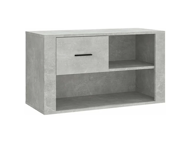 Armoire à chaussures Gris béton 80x35x45 Bois d'ingénierie