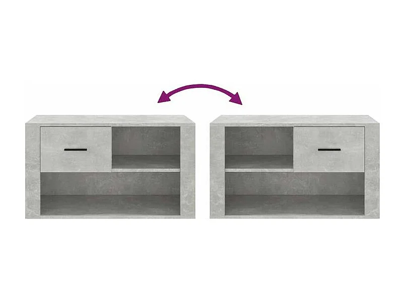 Armoire à chaussures Gris béton 80x35x45 Bois d'ingénierie