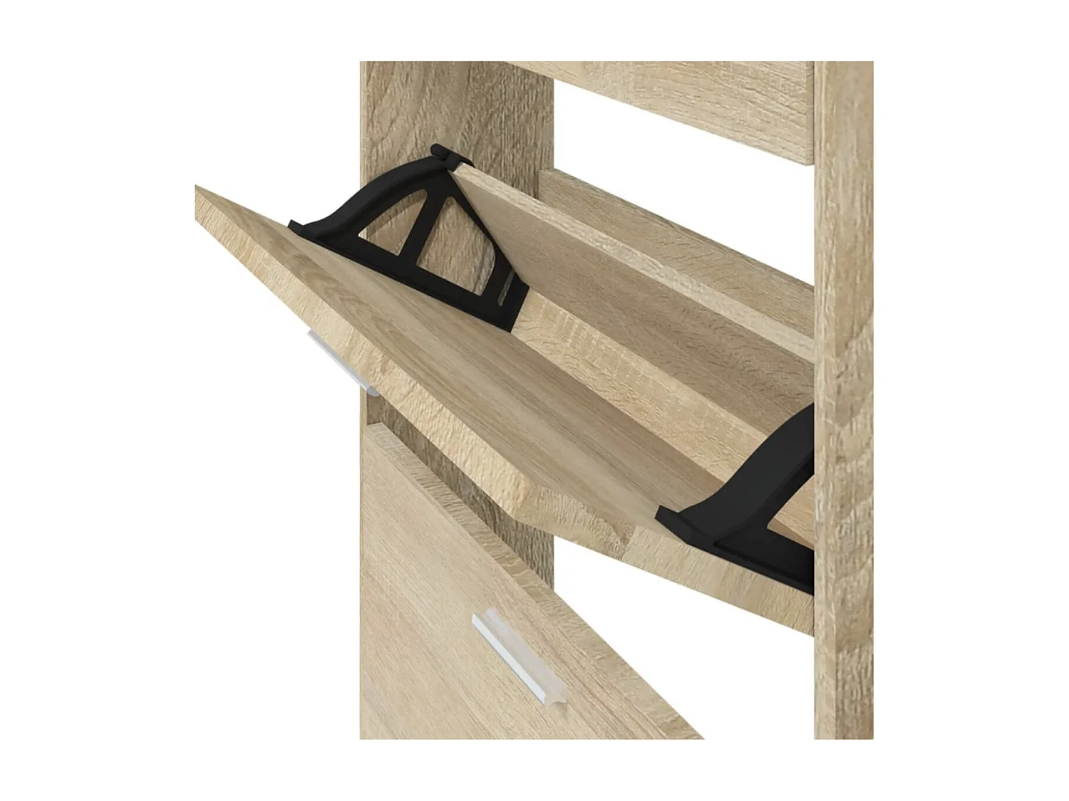 Armoire à chaussures en bois Puerto L59xH108xP17 – 3 portes rabattables-Couleur Noir