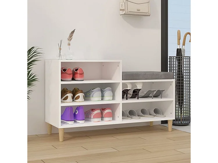 Armoire à chaussures Blanc 102x36x60 Bois d'ingénierie