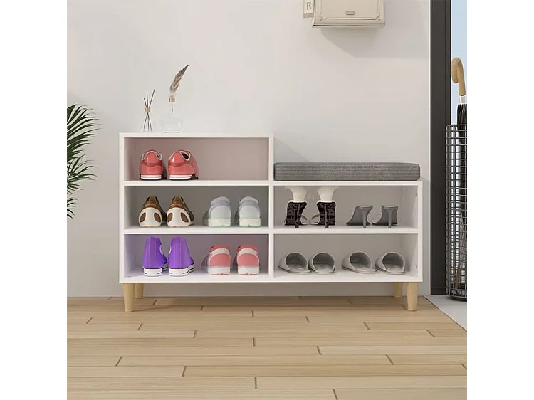 Armoire à chaussures Blanc 102x36x60 Bois d'ingénierie