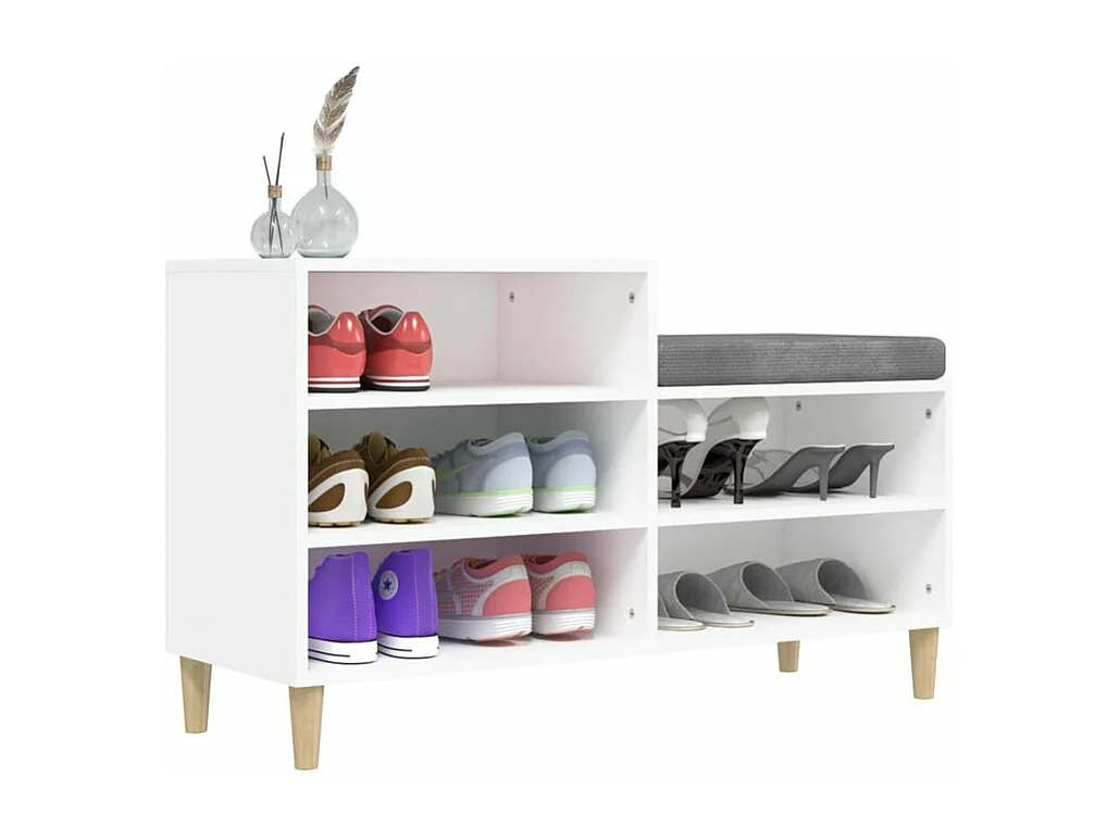 Armoire à chaussures Blanc 102x36x60 Bois d'ingénierie