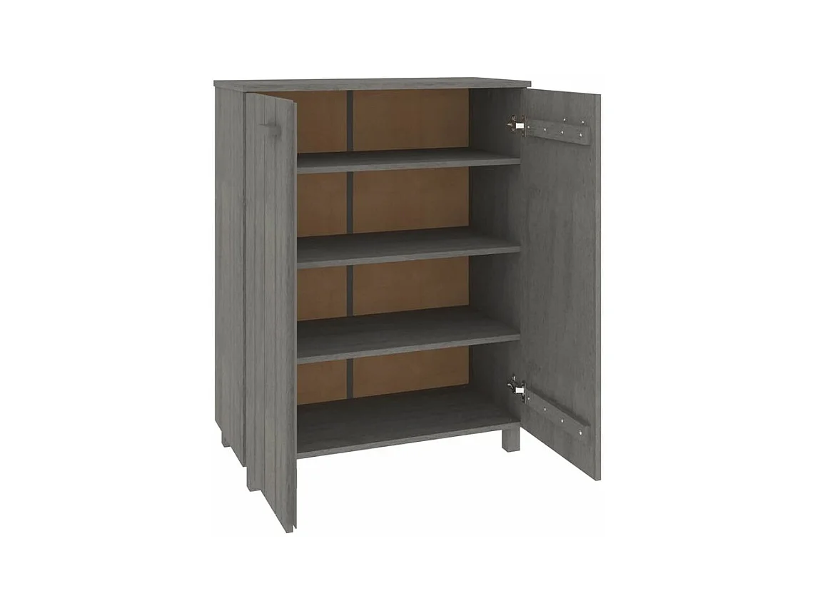 Armoire à chaussures HAMAR Gris clair 85x40x108 Pin massif
