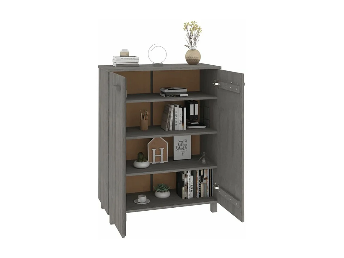 Armoire à chaussures HAMAR Gris clair 85x40x108 Pin massif