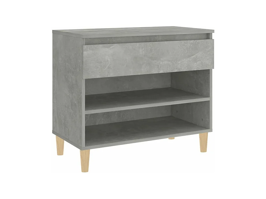Armoire à chaussures Gris béton 70x36x60 Bois d'ingénierie