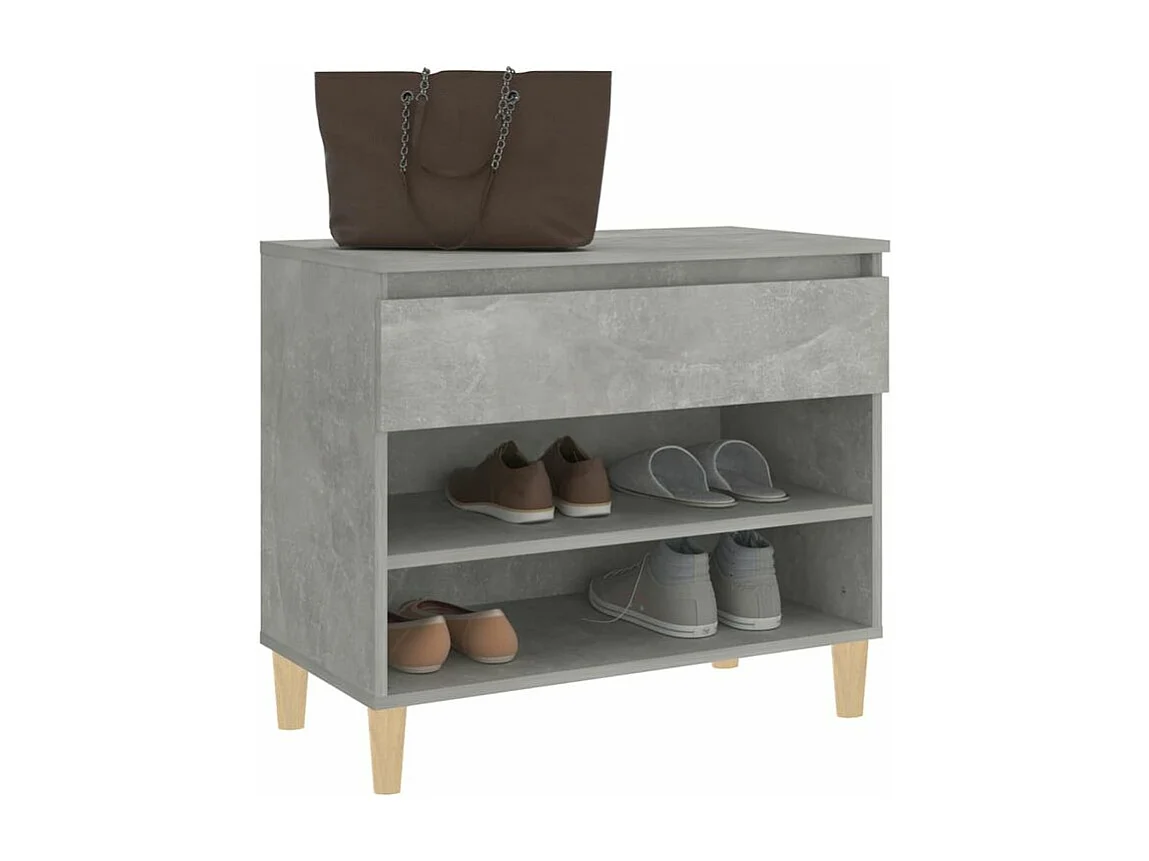 Armoire à chaussures Gris béton 70x36x60 Bois d'ingénierie