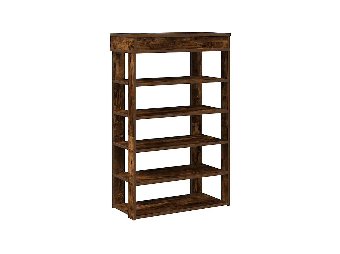 Étagère à chaussures chêne fumé 60x30x98 bois d'ingénierie