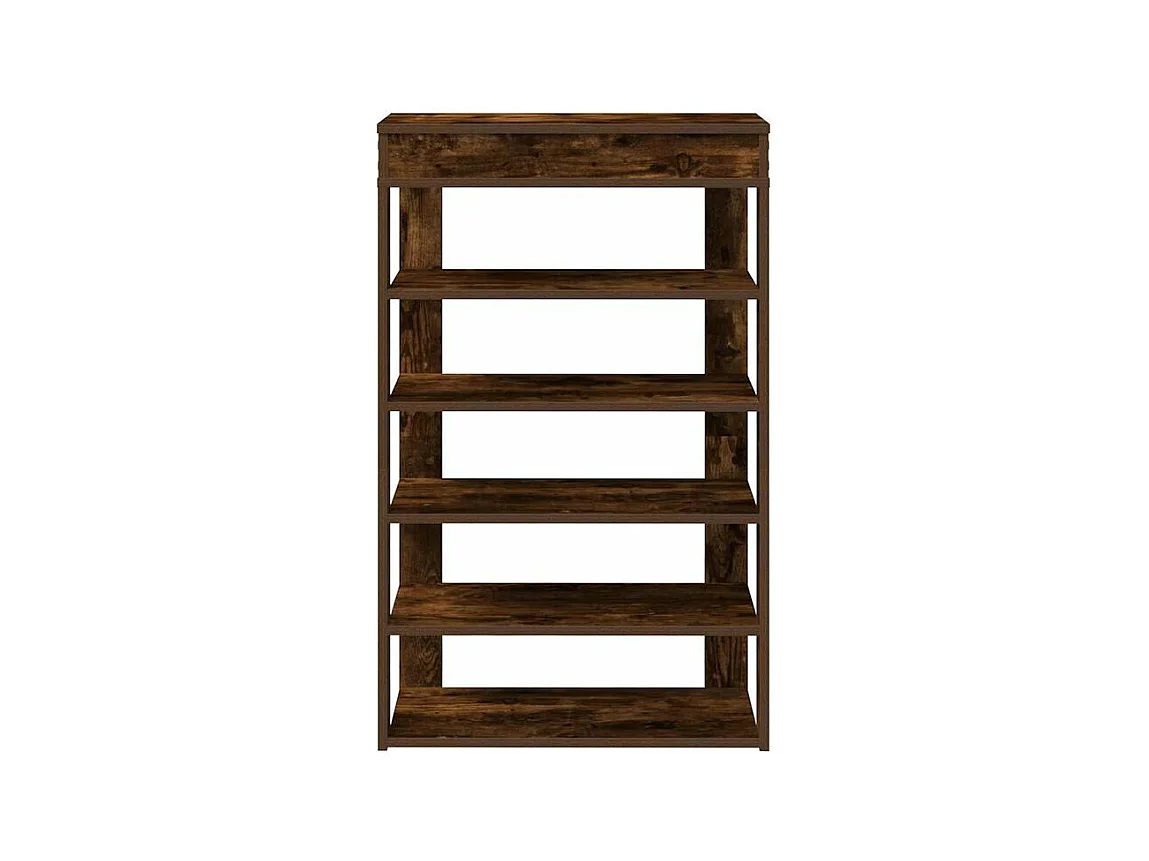 Étagère à chaussures chêne fumé 60x30x98 bois d'ingénierie