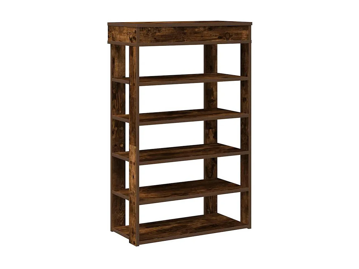 Étagère à chaussures chêne fumé 60x30x98 bois d'ingénierie