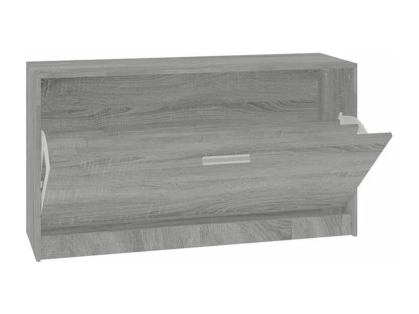 Meuble à chaussures 1 porte rabattable Venta - Version classique-Couleur Chêne gris