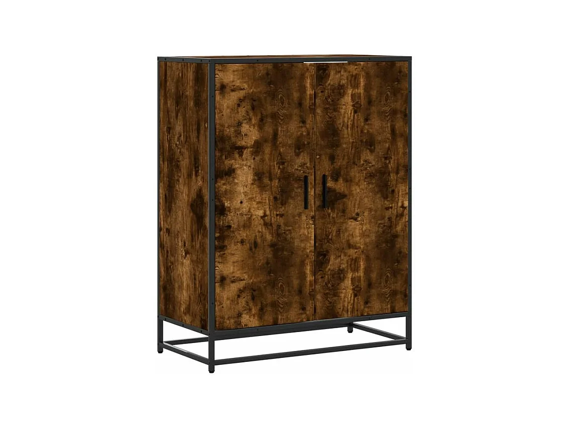 Meuble à chaussures chêne fumé bois d'ingénierie et métal