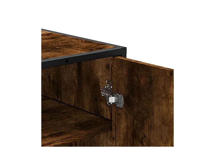 Meuble à chaussures chêne fumé bois d'ingénierie et métal