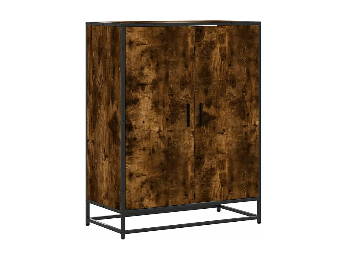 Meuble à chaussures chêne fumé bois d'ingénierie et métal