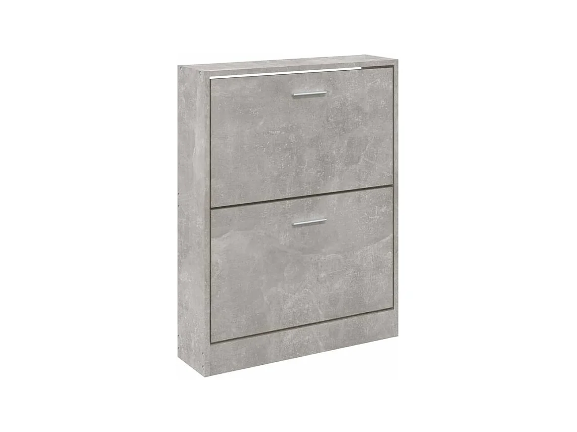 Armoire à chaussures en bois Puerto L59xH81xP17 – 2 portes rabattables-Couleur Gris béton