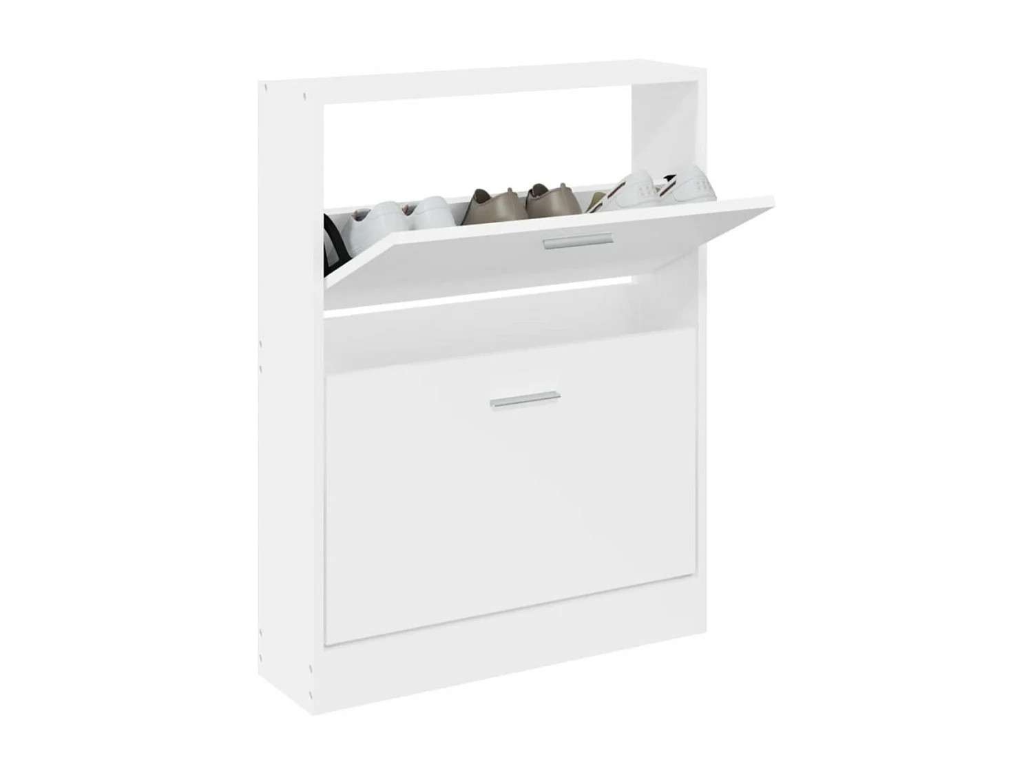 Armoire à chaussures en bois Puerto L59xH81xP17 – 2 portes rabattables-Couleur Gris béton