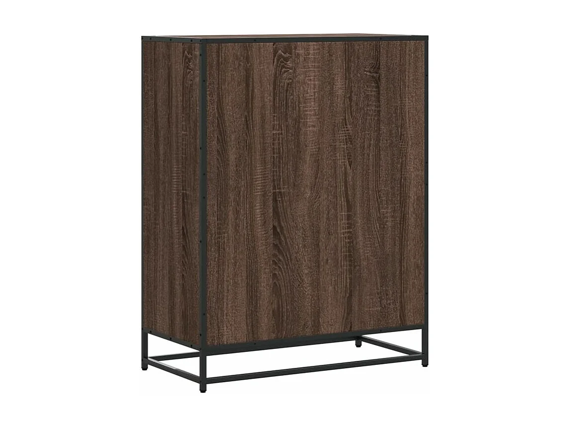 Meuble à chaussures chêne marron bois d'ingénierie et métal