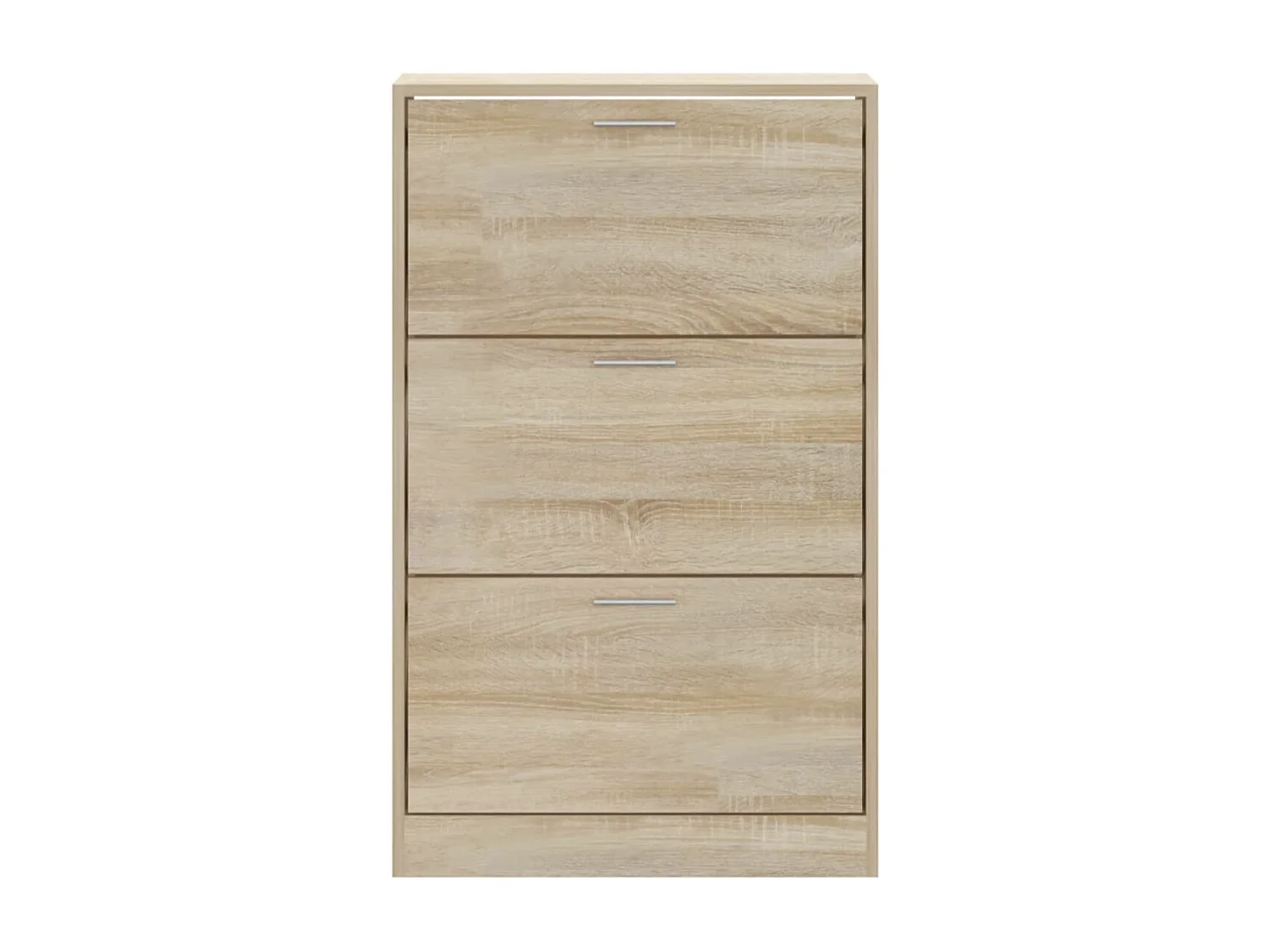 Armoire à chaussures en bois Puerto L63xH103xP24 – 3 portes rabattables-Couleur Blanc brillant